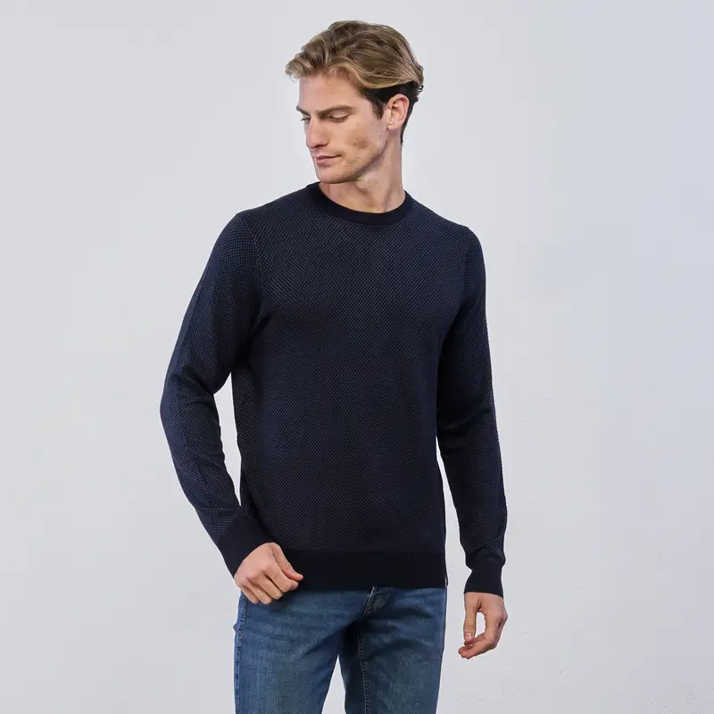 NAVY SAIL Maglioncino blu scuro girocollo da uomo