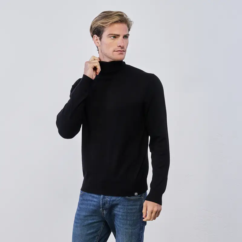 NAVY SAIL Maglioncino dolcevita nero da uomo