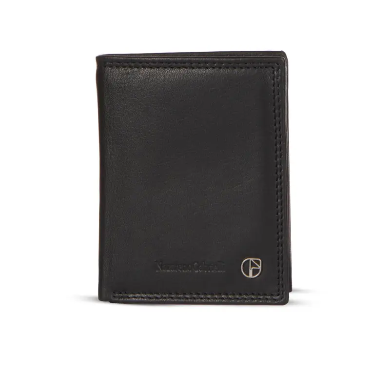 NAZARENO GABRIELLI Portafoglio nero verticale da uomo con logo