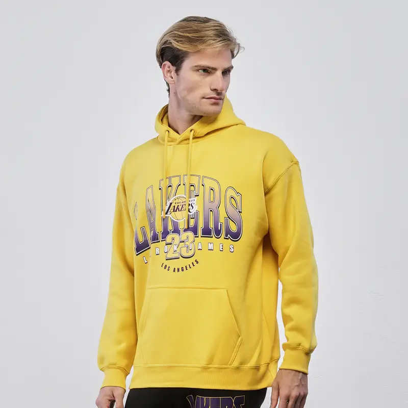 NBA Felpa sportiva gialla da uomo con maxi scritta