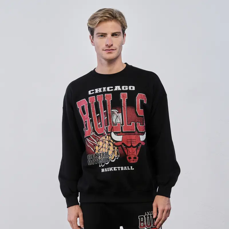 NBA Felpa sportiva nera da uomo con maxi logo