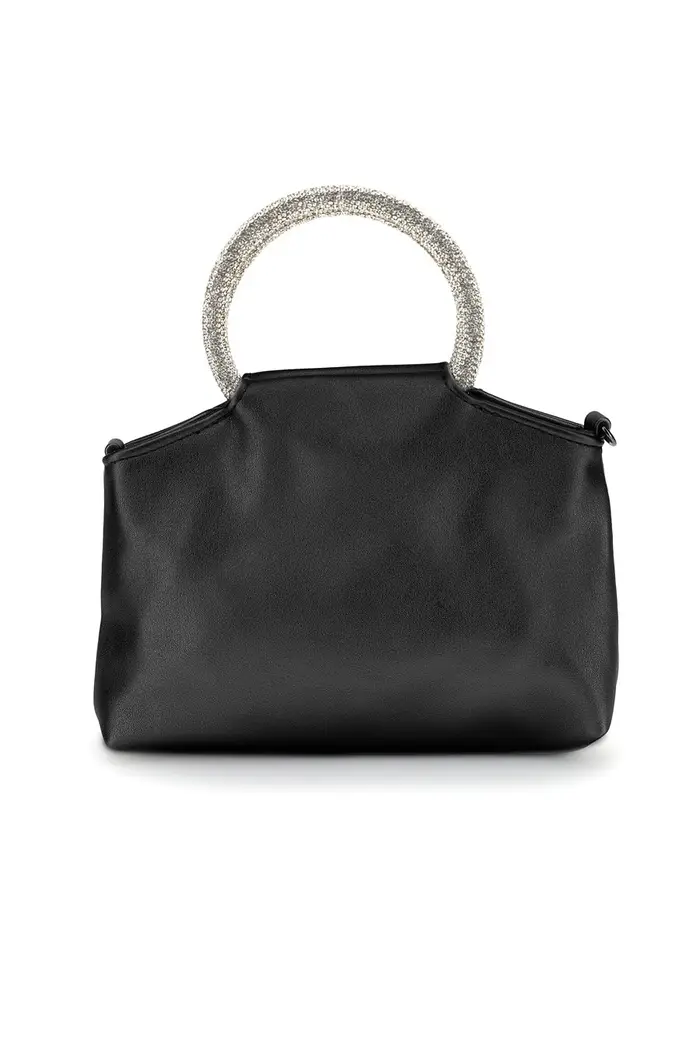 Borsa nera con manico gioiello Nbg SERA/1281 [NERO]
