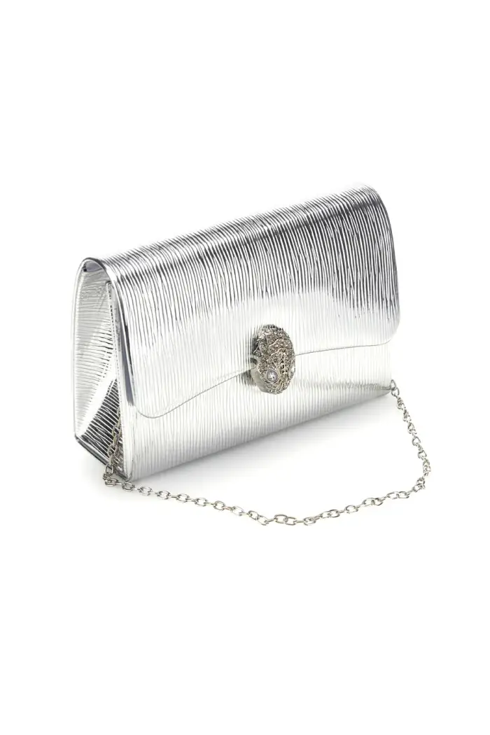 Pochette argento con fibbia gioiello Nbg SERA/3512 [ARGENTO]