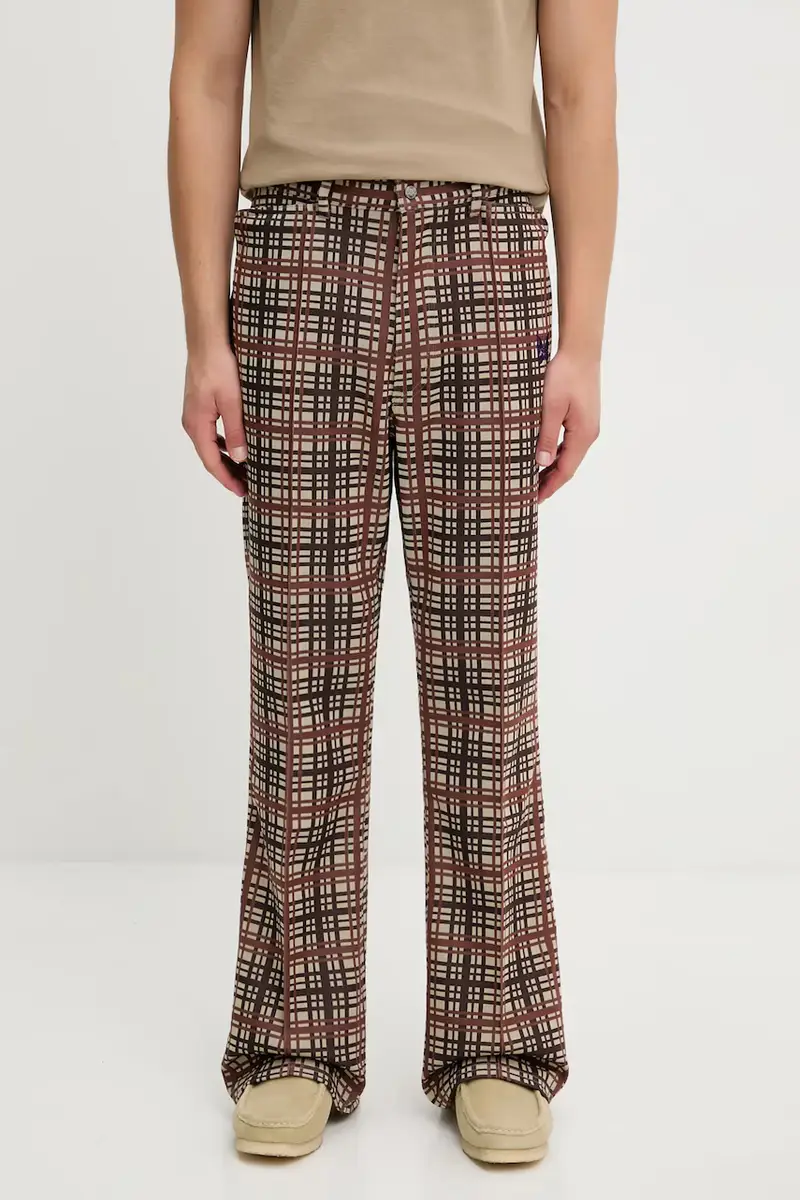 Needles pantaloni Boot-Cut uomo colore marrone RW311