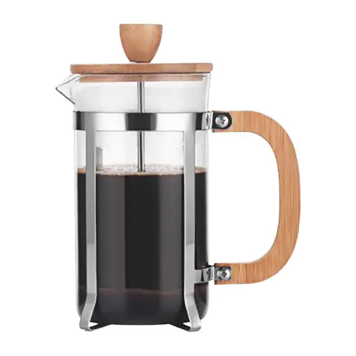 Neoglint Caffettiera French Press da 20 once con manico in legno, filtro ad alta densità, borosilicato resistente al calore 20oz