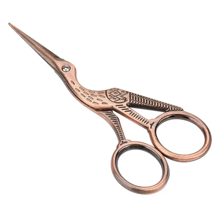 Forbici vintage in acciaio inossidabile per sopracciglia, rifinitura dei capelli, strumento di bellezza per il trucco