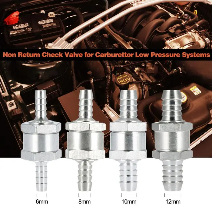 Neoglint Valvola unidirezionale carburante da 12 mm benzina diesel per sistemi Ruel a bassa pressione con carburatore 8 mm