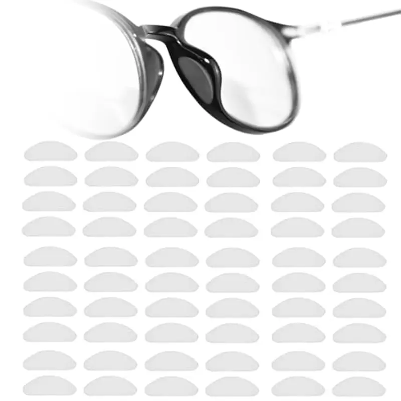 NEPAK 30 Paia Naselli Adesivi per Occhiali Antiscivolo Nasello in Silicone per Occhiali da Sole Occhiali da Vista(1 mm Trasparente)