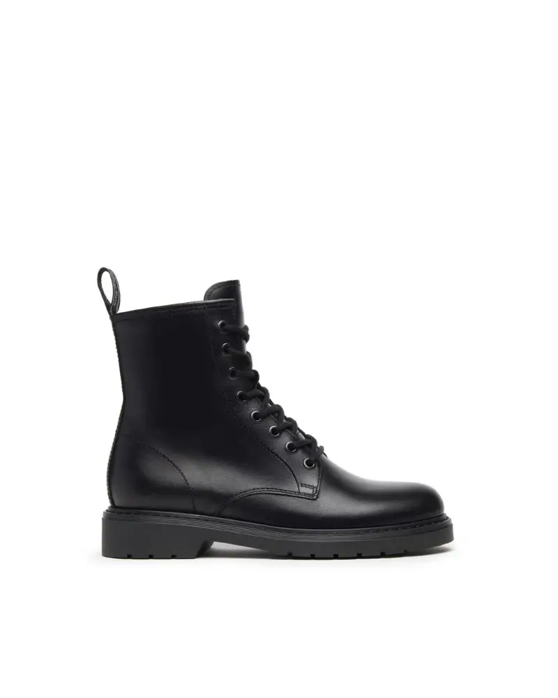 NERO GIARDINI anfibi donna in pelle nero i309183d100