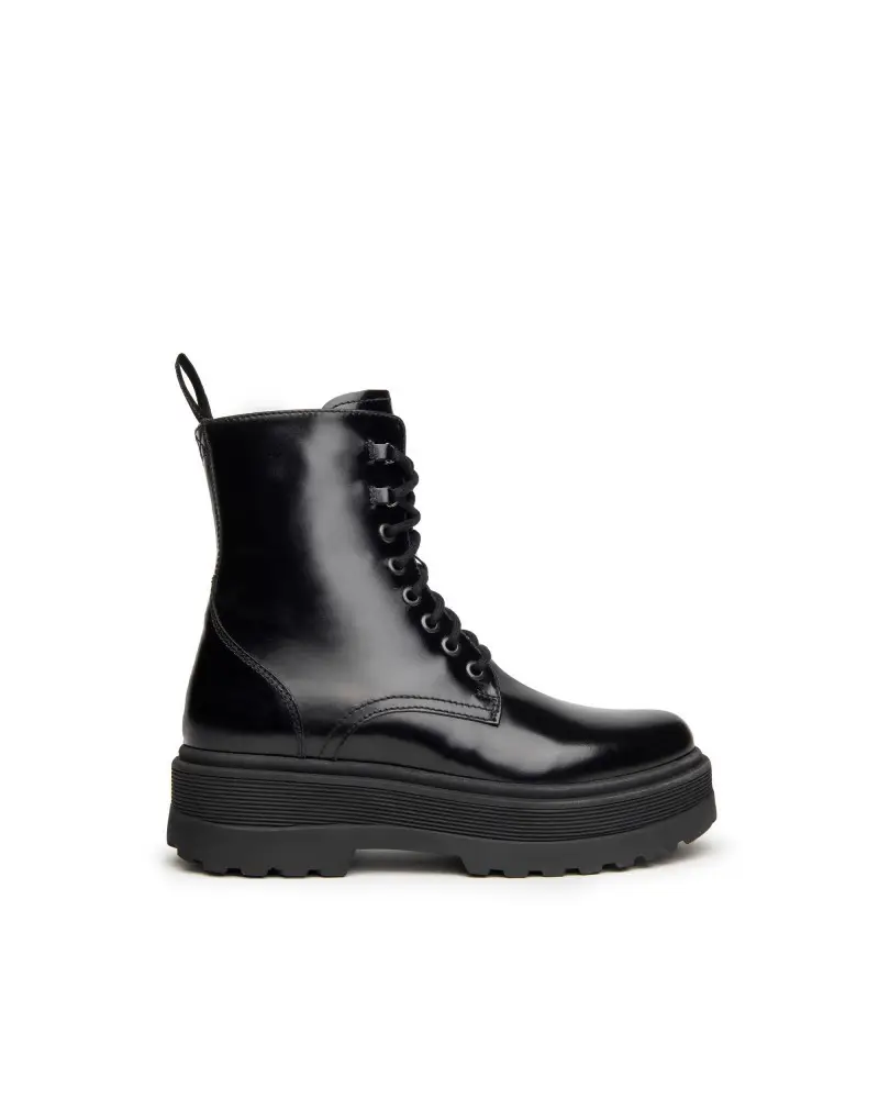 NERO GIARDINI anfibi donna in pelle nero i309190d100