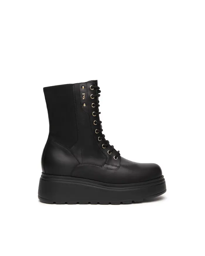 NERO GIARDINI anfibi donna in pelle nero i514900d100