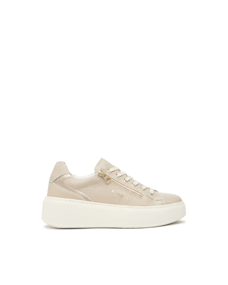 NERO GIARDINI sneakers donna in pelle beige i514212d412