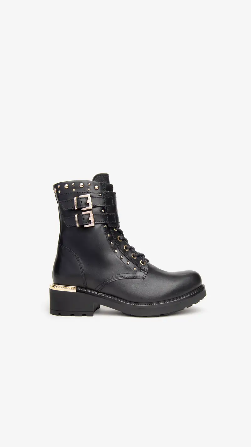 NeroGiardini Outlet Anfibi Donna in Pelle - Nero