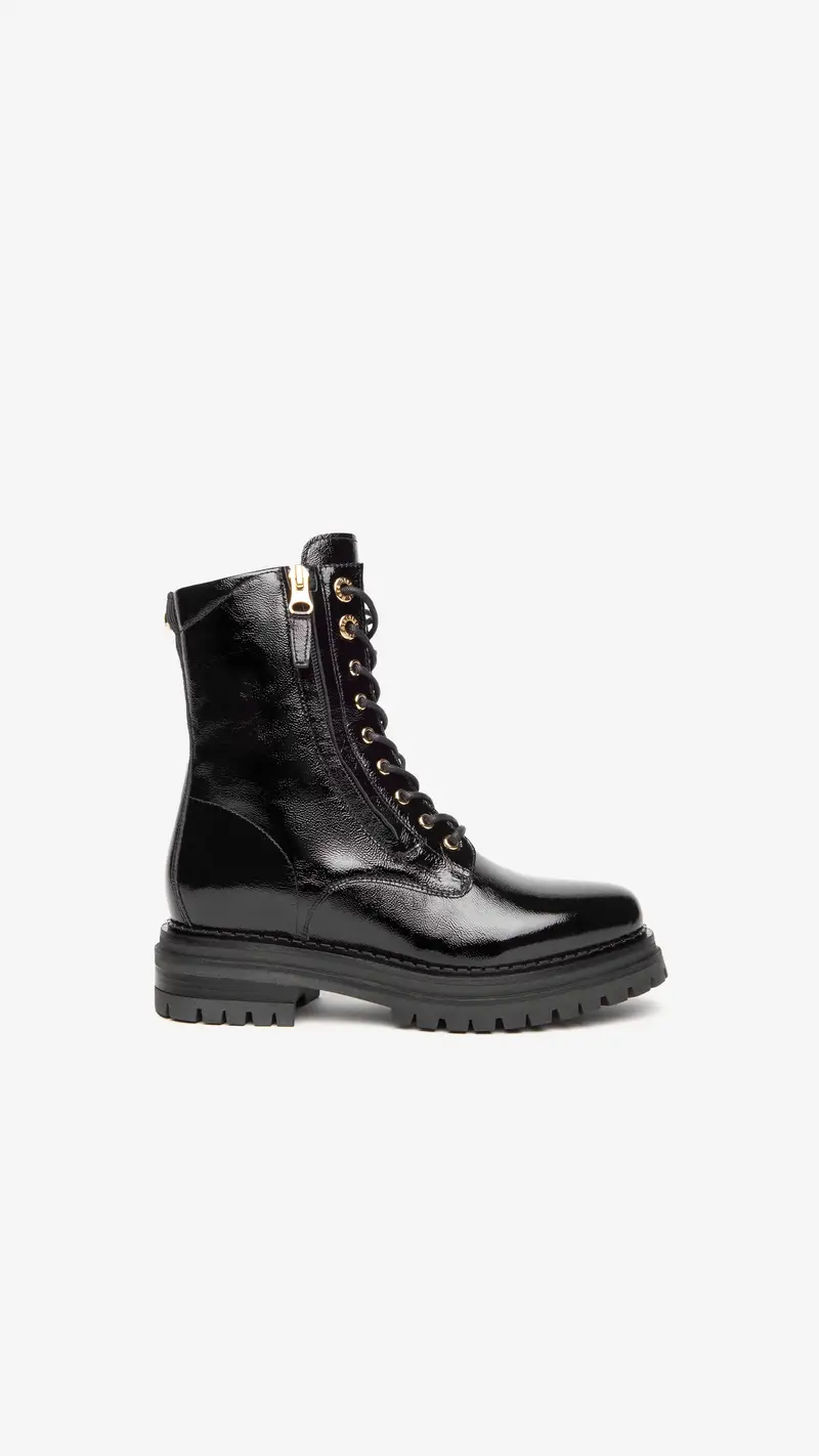 NeroGiardini Outlet Anfibi Donna in Vernice - Nero