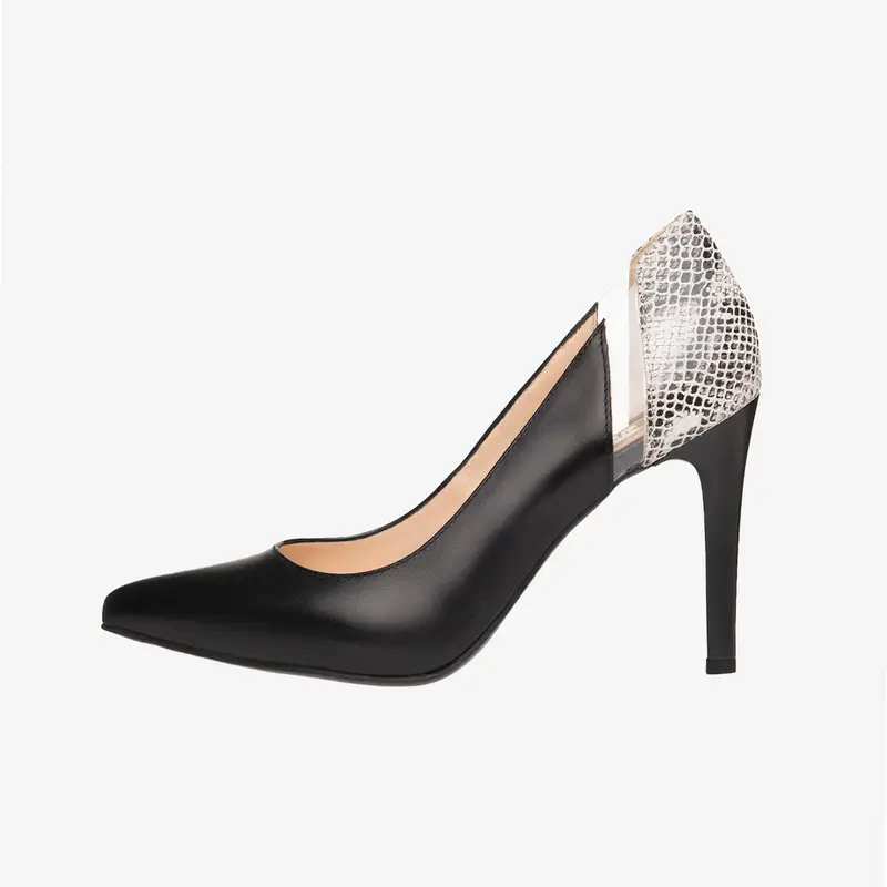 NeroGiardini Outlet Décolléte Donna in Pelle e Tela - Nero