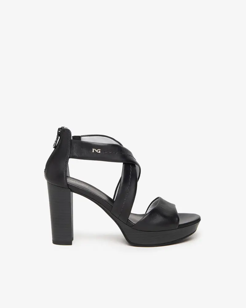 NeroGiardini Outlet Sandali Donna in Pelle - Nero
