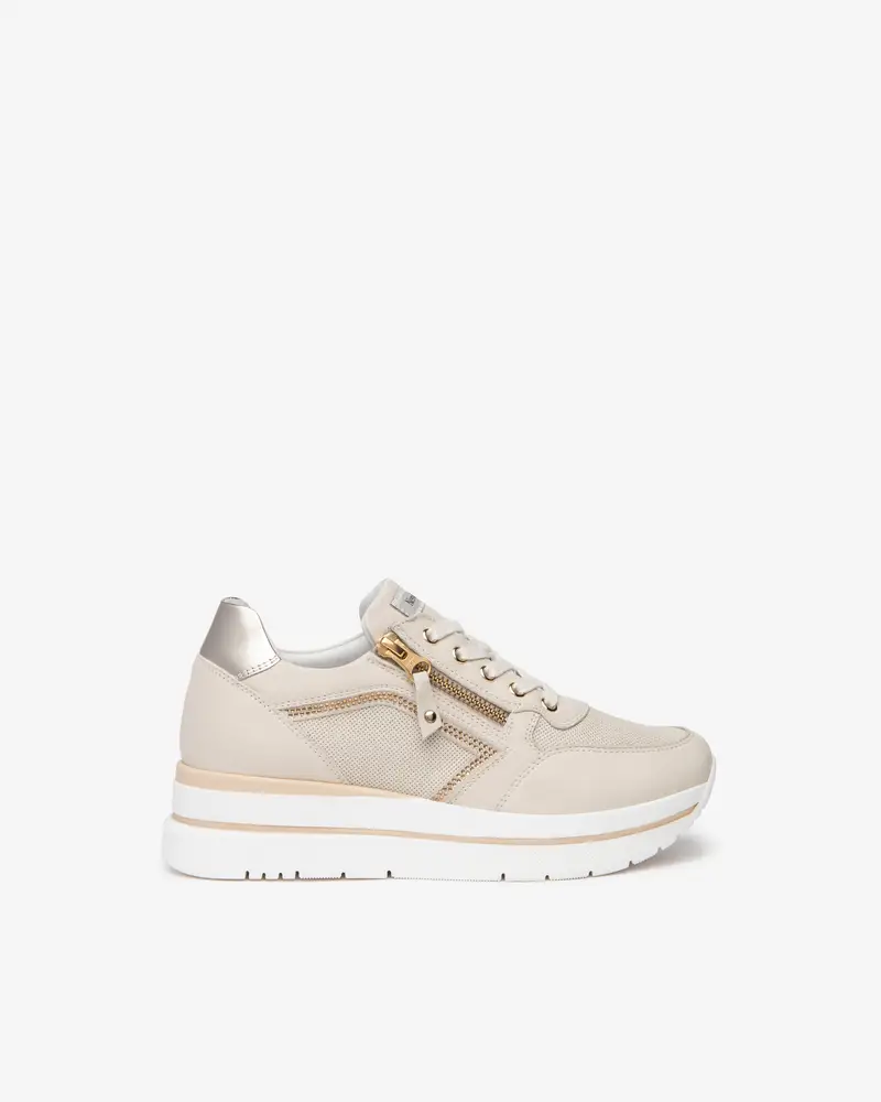 NeroGiardini Outlet Sneakers Donna in Pelle e Suede - Avorio
