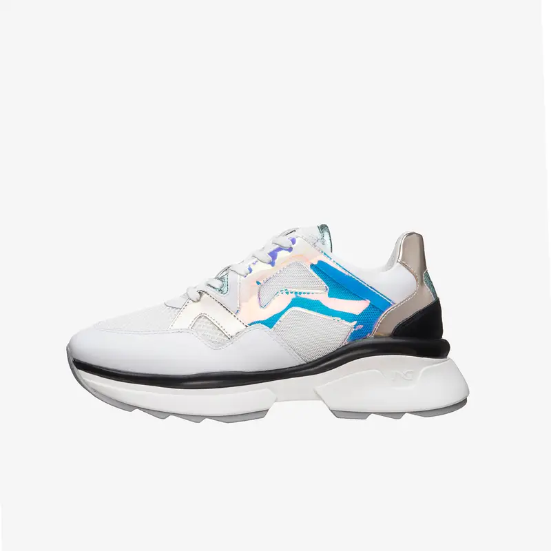 NeroGiardini Outlet Sneakers Donna in Pelle, Tela e Materiale Tecnico - Multicolore