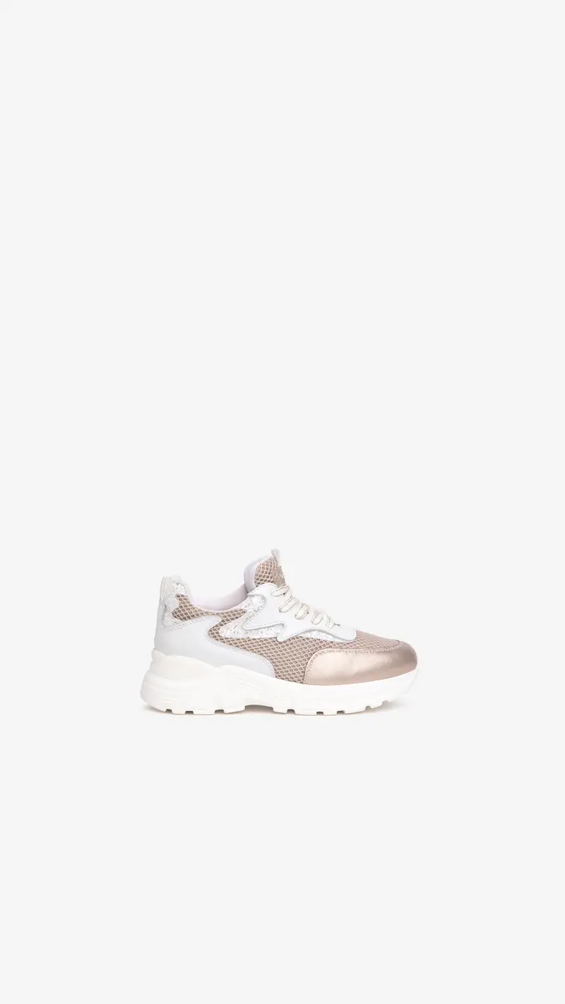 NeroGiardini Outlet Sneakers Teen da Ragazza in Pelle e Tela - Bianco