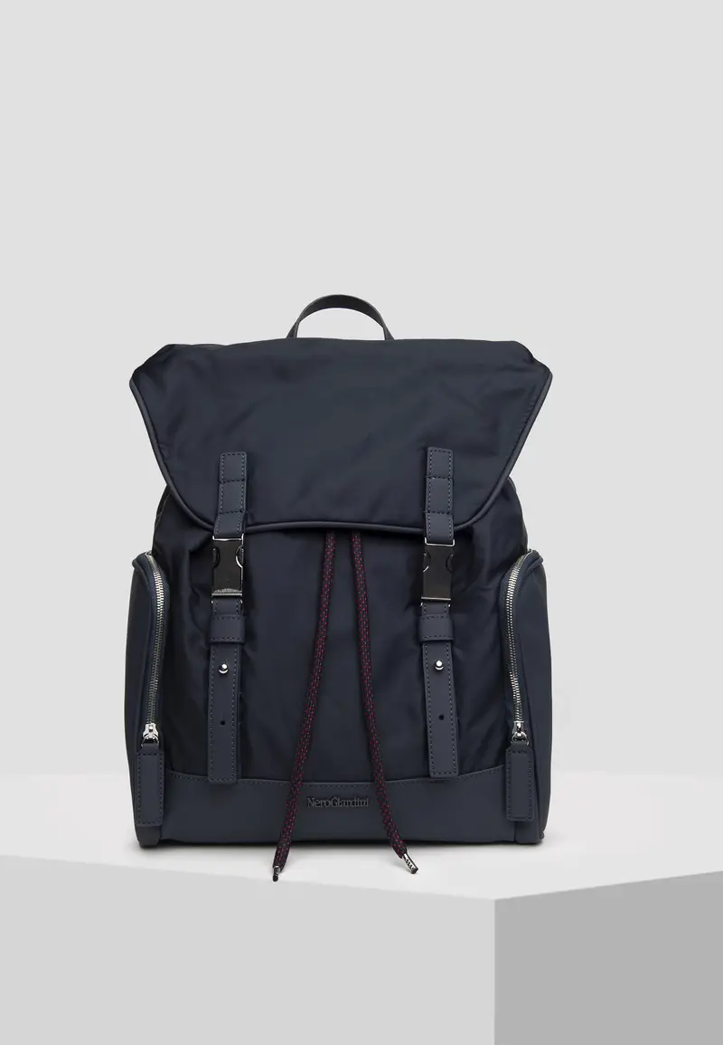 NeroGiardini Outlet Zaino da Uomo in Tela e Materiale Tecnico - Blu