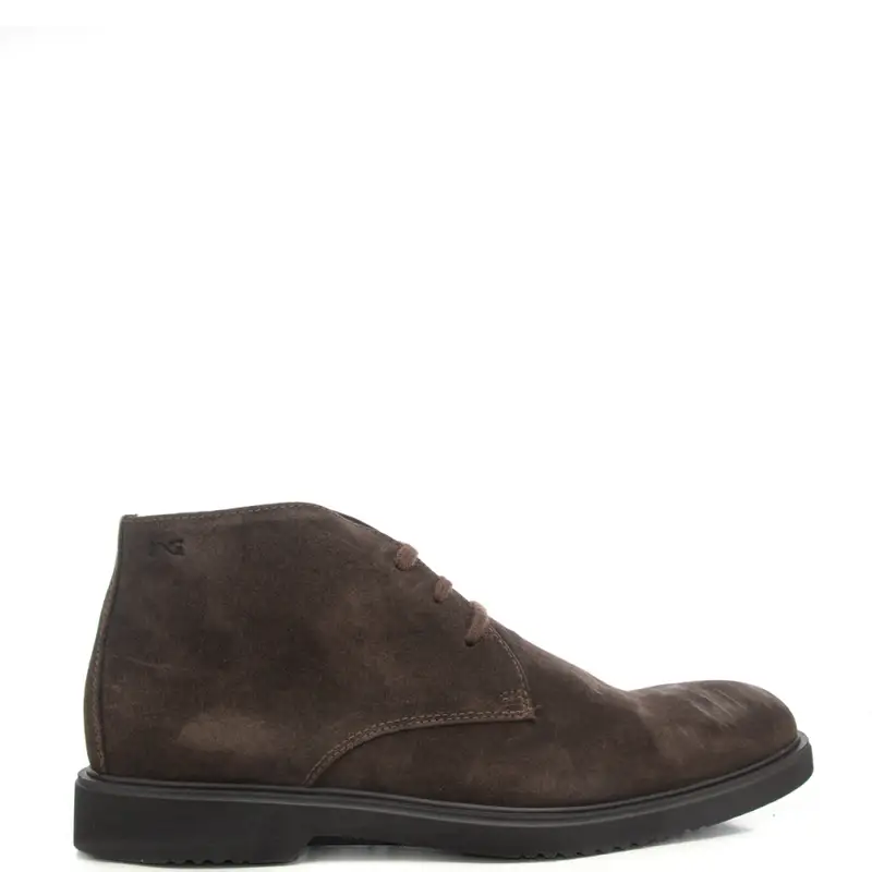 Nerogiardini polacchini da uomo in suede stringati moka