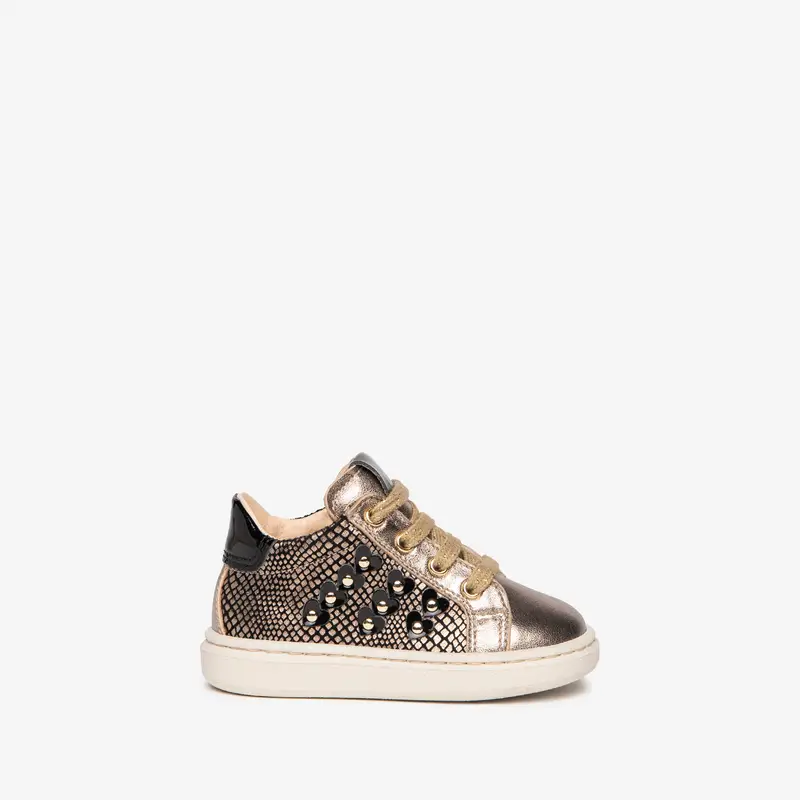 NeroGiardini Sneakers Baby da Bimba in Pelle - Oro
