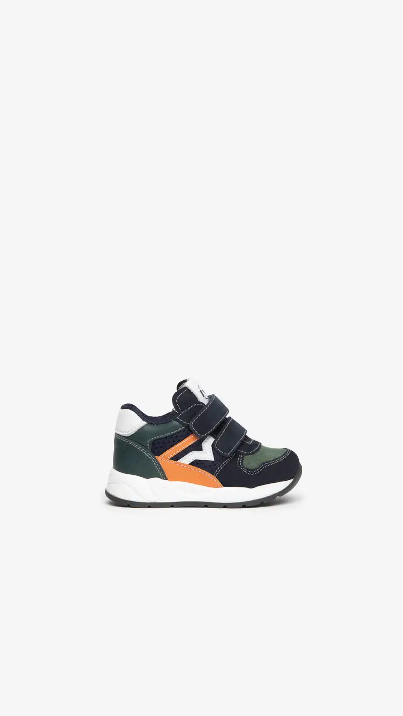 NeroGiardini Sneakers Baby da Bimbo in Camoscio e Pelle - Blu