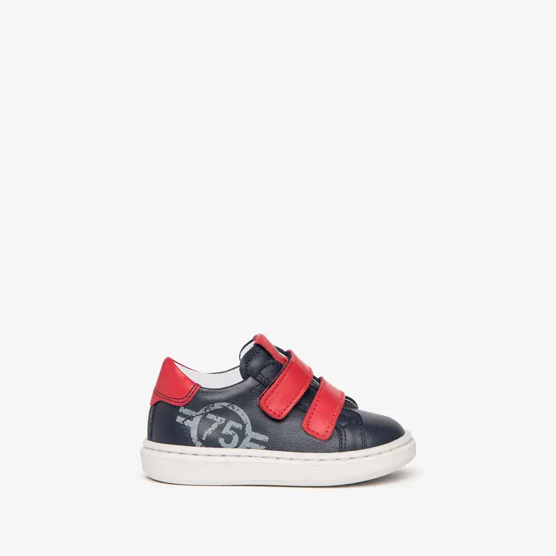 NeroGiardini Sneakers Baby da Bimbo in Pelle - Blu