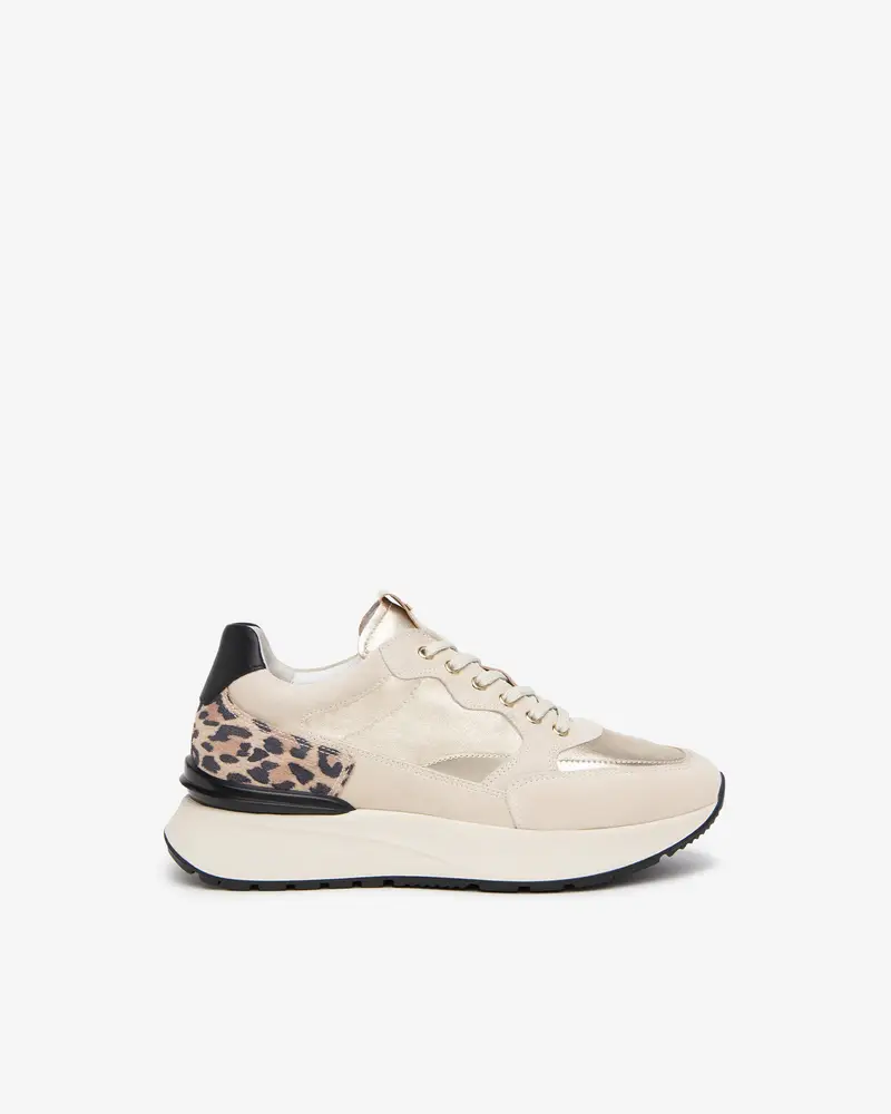NeroGiardini Sneakers Donna in Camoscio, Pelle e Materiale Tecnico - Avorio