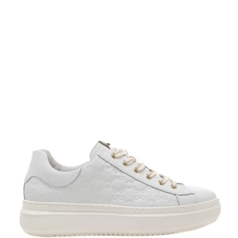 Nerogiardini sneakers donna in pelle bianca con logo