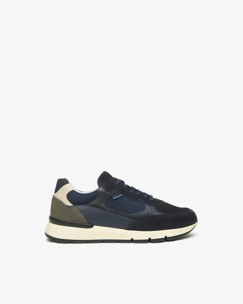 NeroGiardini Sneakers Uomo in Camoscio, Pelle e Tela - Blu