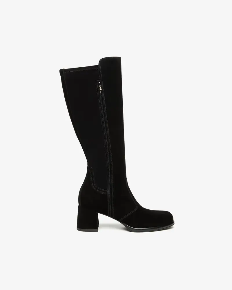 NeroGiardini Stivali Donna in Suede e Materiale Tecnico - Nero