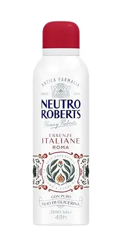 NEUTRO ROBERTS Deodorante Spray Roma Senza Sali di Alluminio, Zero Macchie, con Olio Essenziale di Alloro e Fiori di