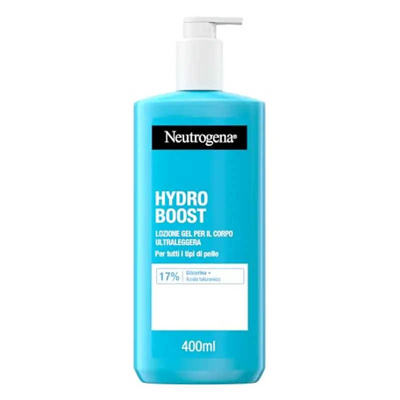 Neutrogena Hydro Boost Lozione Gel per il Corpo Ultraleggera, Crema corpo rinfrescante e nutriente 72h, Crema idratante corpo con Acido