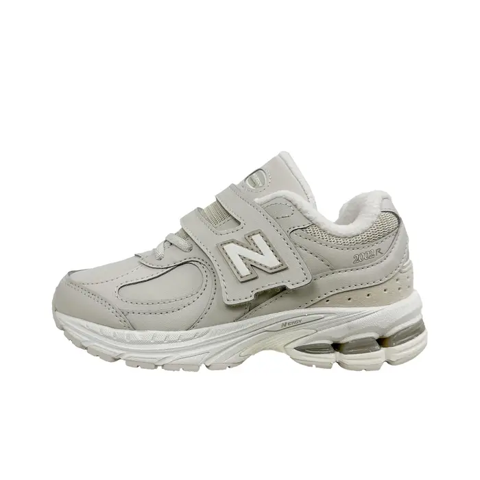 2002R Velcro Bambino Beige Foderato in Pile Scarpe da Ginnastica per Bambini Crema PV2002TM 35
