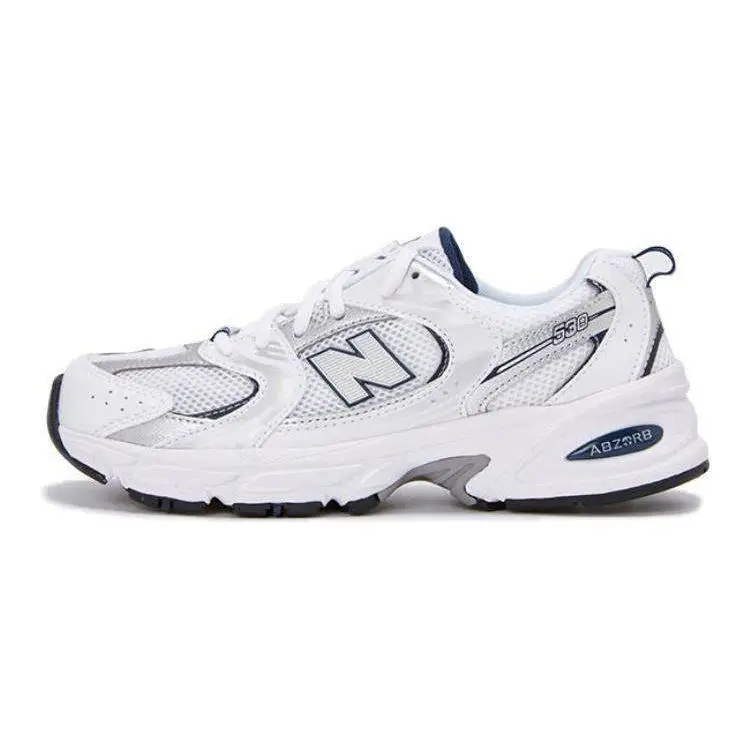 New Balance 530 Ragazzo Grande Bianco Naturale Indigo Scarpe da Ginnastica per Bambini Argento-Metallizzato GR530SB1 35 5