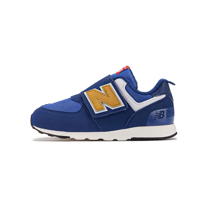 New Balance 574 New-B Velcro Bambino Cielo Notturno Oro Fusione Scarpe da Ginnastica per Bebè Blu NW574HBG 27 5