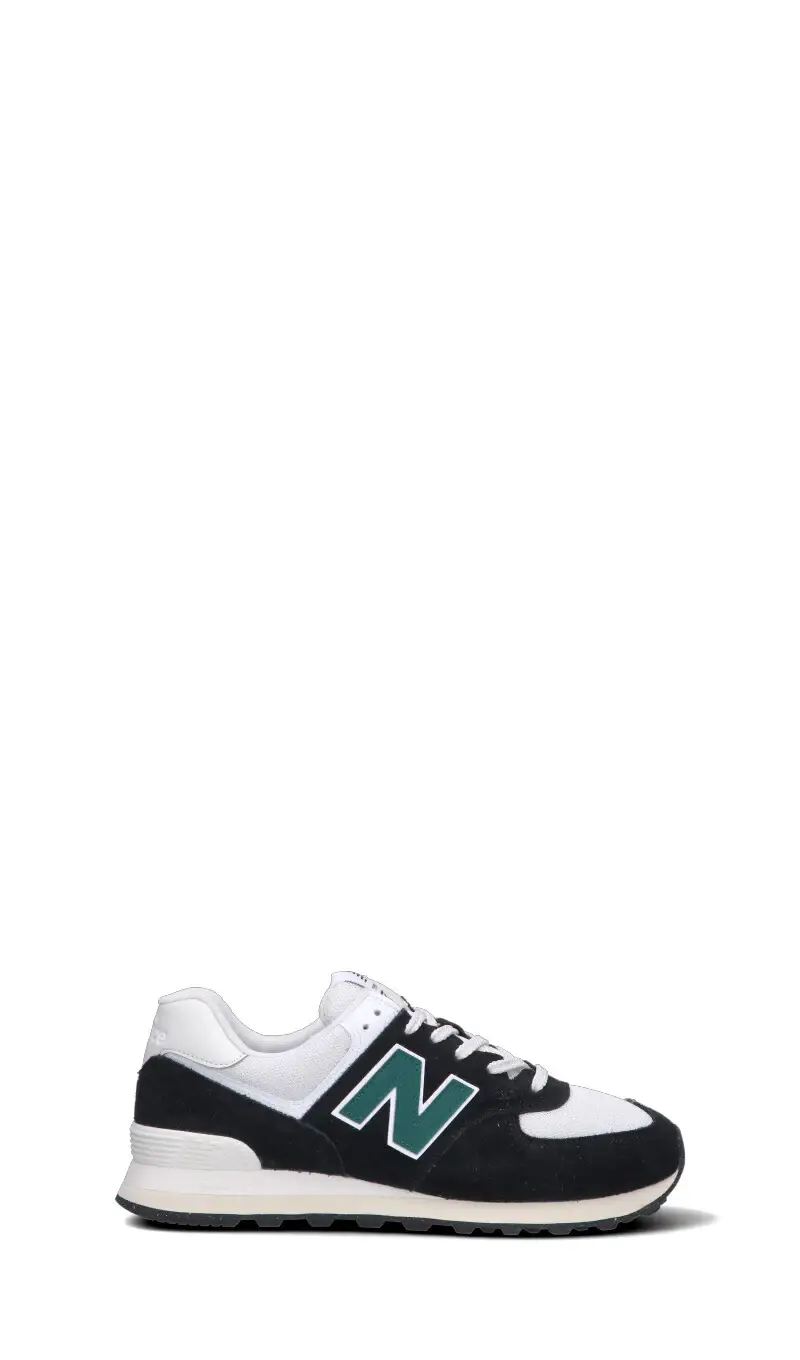 NEW BALANCE 574 Sneaker uomo nera e bianca in suede Vario