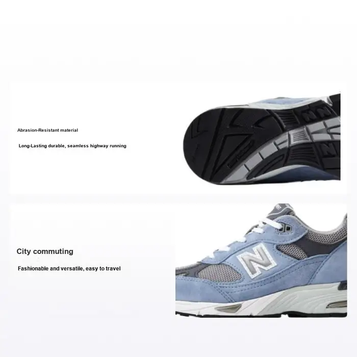 991v1 Made in England Blu Polvere Scarpe da Ginnastica da Donna Lega Perla Fumè W991BGG 35