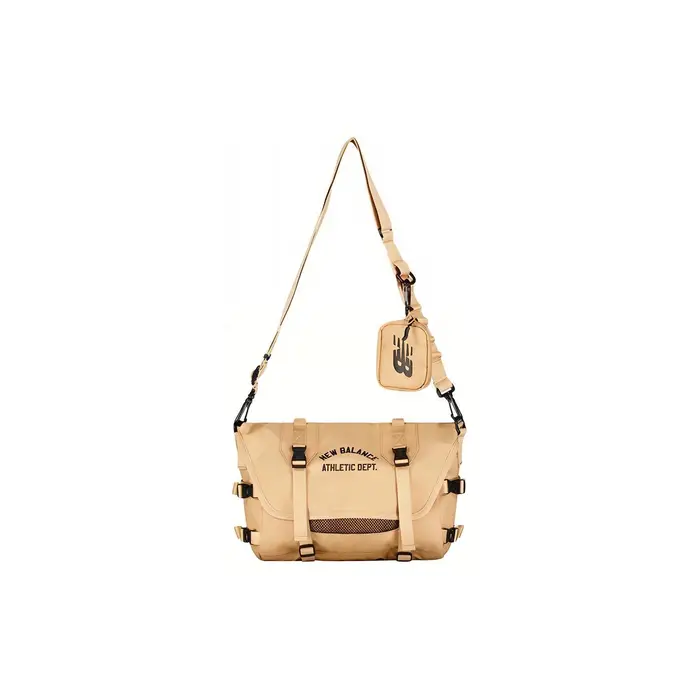 New Balance Borsa Messenger in Tessuto con Chiusura a Zip e Patta Borsa a Spalla Crossbody Stile Regolare per Coppie Borse Unisex Marrone