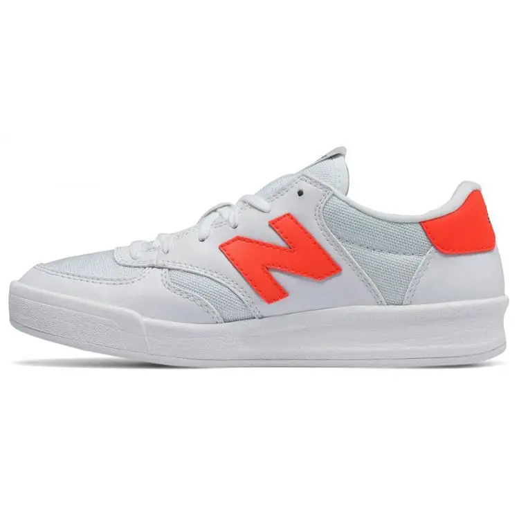New Balance Nb 300 Tessuto in Pelle Sintetica Vintage Scarpe da Skate Basse Sneaker Donna Bianco Arancione WRT300CF