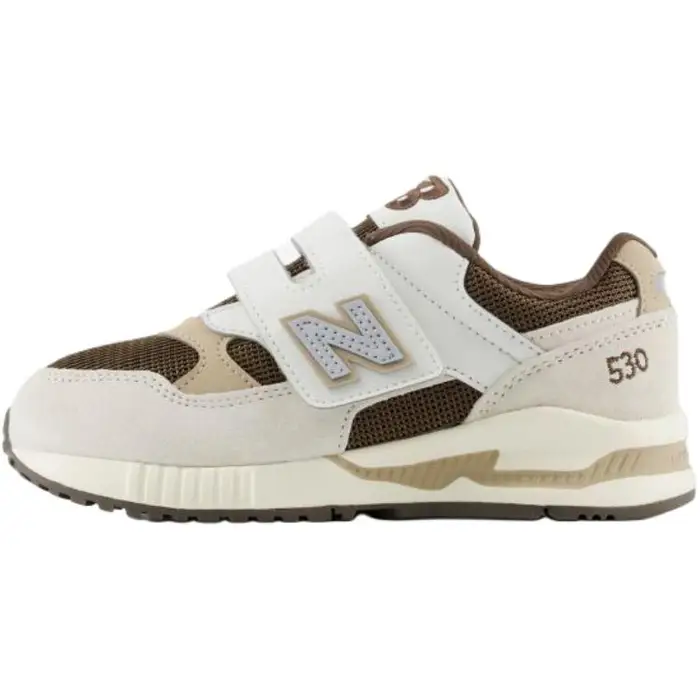 NB 530 Comode Morbide Basse Casual Scarpe Sneaker Bambino Bianco Marrone KV530WBP 31