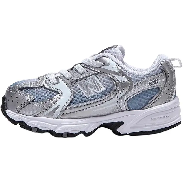 Nb 530 Comode Morbide Basse Scarpe da Passeggio Scarpe da Bambino Argento IZ530DS 25