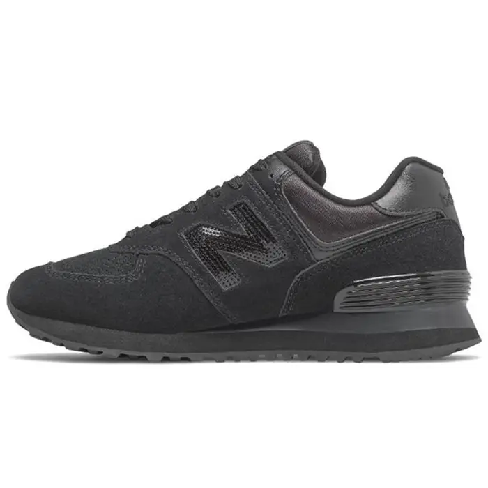 NB 574 Retro Tessuto Scamosciato Pelle Sintetica Top Basso Scarpe Casual da Corsa Donna sneaker Nera WL574FHA 37