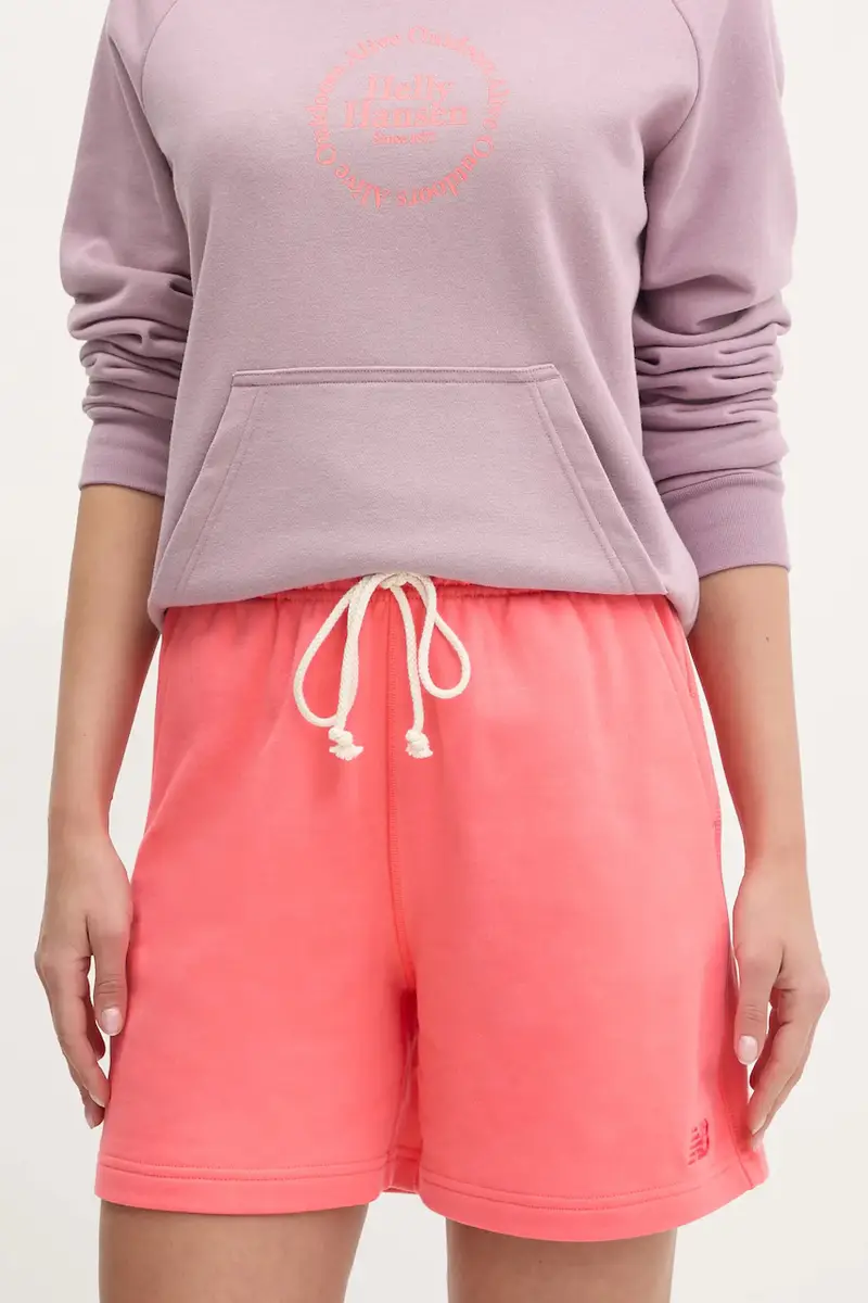 New Balance pantaloncini in cotone donna colore arancione WS41508DTR