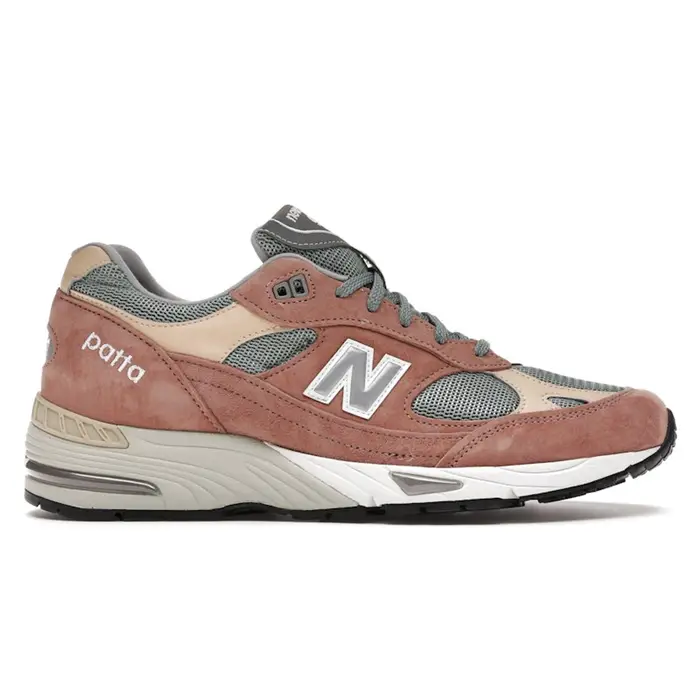 New Balance Patta x 991 Made in England Rosa Polvere Scarpe da Ginnastica da Uomo Petrolio Chiaro M991PAT 40 5
