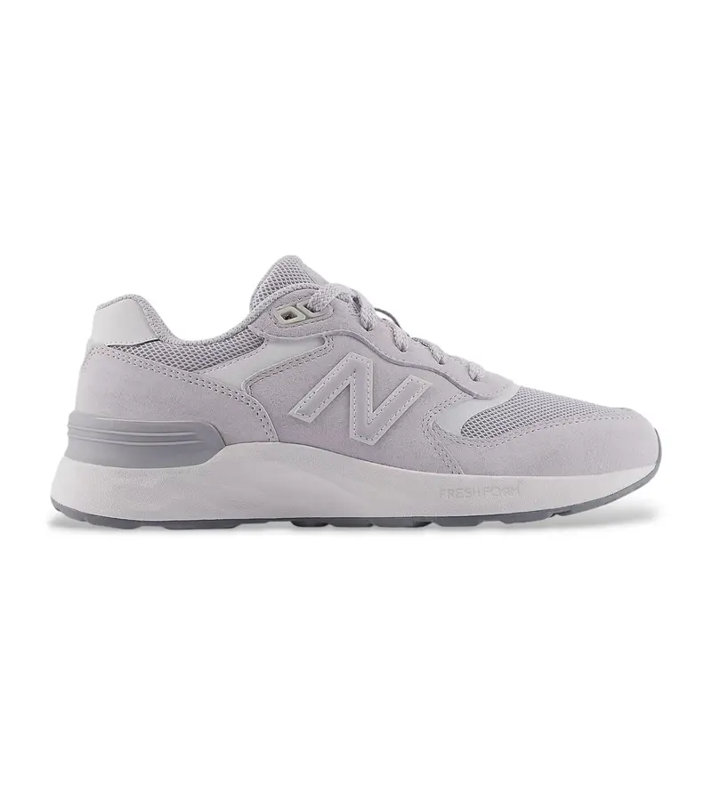 New Balance per donna. WW880V7 Sneakers in pelle grigia Fresh Foam Walking 880 v7, Basso, Stringhe, Casual, Sportivo, Grigio, Outdoor