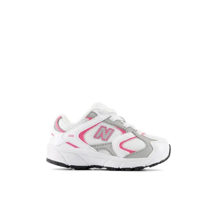 NEW BALANCE Scarpe da ginnastica 408 bianche e rosa da bambina con dettagli a contrasto