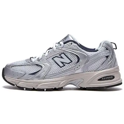 New Balance Scarpe da ginnastica unisex 530 grigio acciaio argento bianco blu scuro MR530KA 44 5