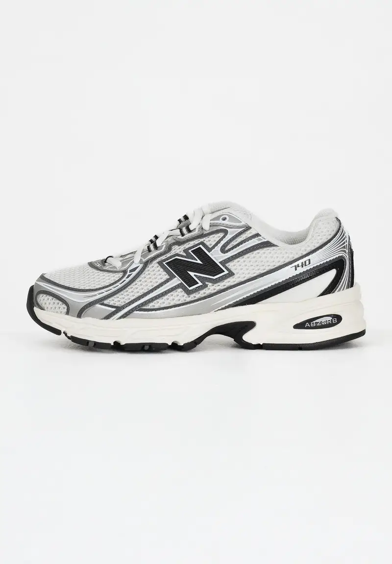 NEW BALANCE Sneakers 740 bianche, argento e nere per uomo e donna